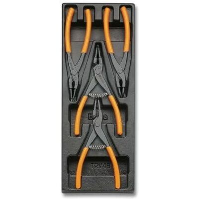 Beta T145 Werkzeugsortiment - Zangen für Elastikringe - Hartes ABS-Tablett Beta T145 Werkzeugsortiment - Zangen für Elastikringe - Hartes ABS-Tablett