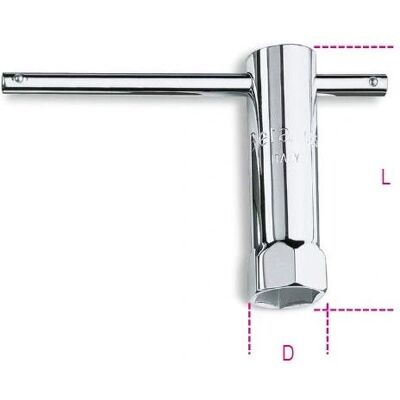 Beta 955/16 Chroom bougiesleutel - 16mm - Bougiesleutel Beta 955/16 Chroom bougiesleutel - 16mm - Bougiesleutel