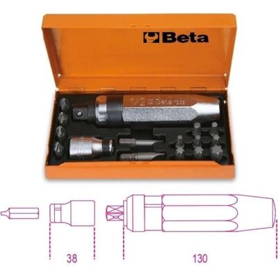 Kit avec 14 embouts et porte-embouts - Set giravite a percussione e accessori - Publicité Kit avec 14 embouts et porte-embouts - Set giravite a percussione e accessori - Publicité