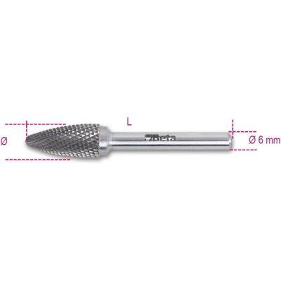 Frez węglikowy obrotowy Beta Lime - Cięcie krzyżowe 9,5 mm - Frez obrotowy Frez węglikowy obrotowy Beta Lime - Cięcie krzyżowe 9,5 mm - Frez obrotowy