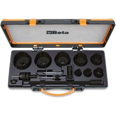 Set di Seghe a Tazza Beta - Diametri in acciaio 16-70mm, con accessori completi Set di Seghe a Tazza Beta - Diametri in acciaio 16-70mm, con accessori completi