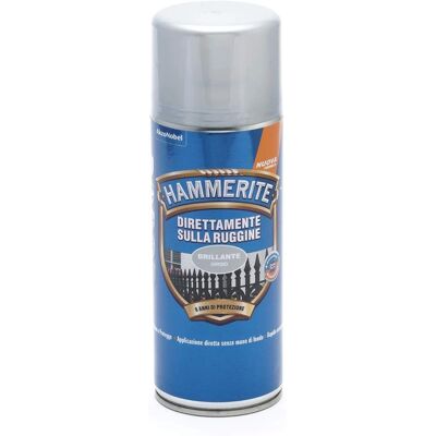 HAMMERITE - Direttamente sulla Ruggine - Grigio brillante - 400 ml - Paint HAMMERITE - Direttamente sulla Ruggine - Grigio brillante - 400 ml - Paint