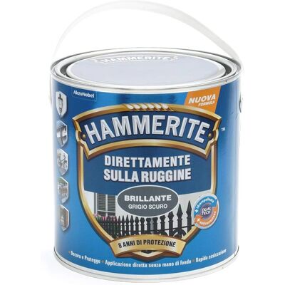 Smaltatura Antiruggine Grigia Scura Hammerite - 8-10 m² - 2,5L Smaltatura Antiruggine Grigia Scura Hammerite - 8-10 m² - 2,5L