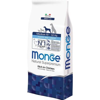 MONGE - Medium Puppy & Junior - 12 kg - Nourriture pour chiens - Publicité MONGE - Medium Puppy & Junior - 12 kg - Nourriture pour chiens - Publicité