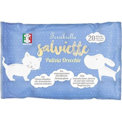 Salviette Orecchie Ferribiella - Pulizia Delicata per Cani & Gatti Salviette Orecchie Ferribiella - Pulizia Delicata per Cani & Gatti