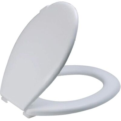 Siège de WC Bricoman - Modèle H011 - Ovale, Blanc, Facile à Installer - Publicité Siège de WC Bricoman - Modèle H011 - Ovale, Blanc, Facile à Installer - Publicité