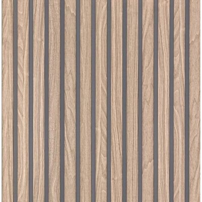Belgravia GB 2920 Walnut Wood Slat Wallpaper - Wallpaper Belgravia GB 2920 Walnut Wood Slat Wallpaper - Wallpaper