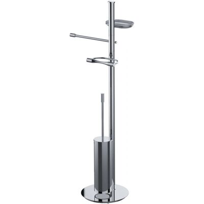 Colombo Design B9413NCR Piantana bagno con porta salviette, sapone, scopino Colombo Design B9413NCR Piantana bagno con porta salviette, sapone, scopino