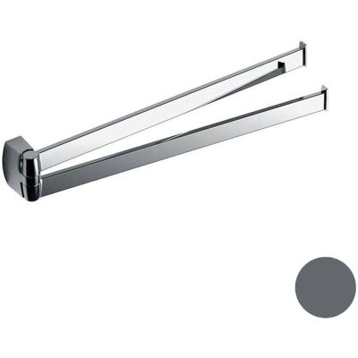 Colombo Design Trenta Portasalviette Doppio - Graphite Opaco - Accessorio Bagno Colombo Design Trenta Portasalviette Doppio - Graphite Opaco - Accessorio Bagno