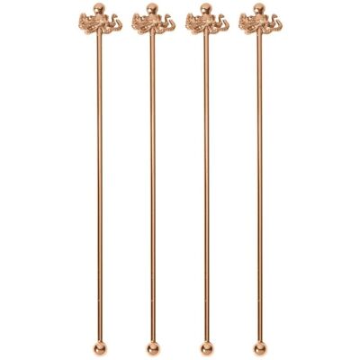 Paderno - Pieuvre Cuivre 18.5 cm - 4 pezzi - agitatori da cocktail Paderno - Pieuvre Cuivre 18.5 cm - 4 pezzi - agitatori da cocktail