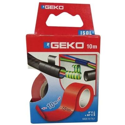 Geko Isolierband - Elektrisch, Rot, 15mm x 10m Geko Isolierband - Elektrisch, Rot, 15mm x 10m