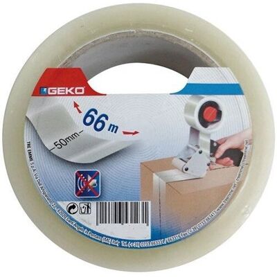 Geko Transparentes Verpackungsband - 50mm x 66m - Einfach zu schneiden Geko Transparentes Verpackungsband - 50mm x 66m - Einfach zu schneiden