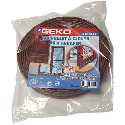 GEKO Bordo in PVC - 6m x 30mm - Marrone - Porte e Finestra GEKO Bordo in PVC - 6m x 30mm - Marrone - Porte e Finestra