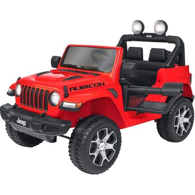 Jeep Wrangler Rubicon - Auto elettrica rossa 12V con telecomando - Avventura fuoristrada Jeep Wrangler Rubicon - Auto elettrica rossa 12V con telecomando - Avventura fuoristrada