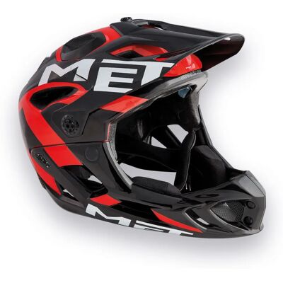 Casco MET Parachute Nero Rosso - Attrezzatura di Sicurezza Enduro Casco MET Parachute Nero Rosso - Attrezzatura di Sicurezza Enduro