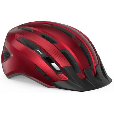 Casco MET Downtown Rosso Lucido - Casco bici Casco MET Downtown Rosso Lucido - Casco bici