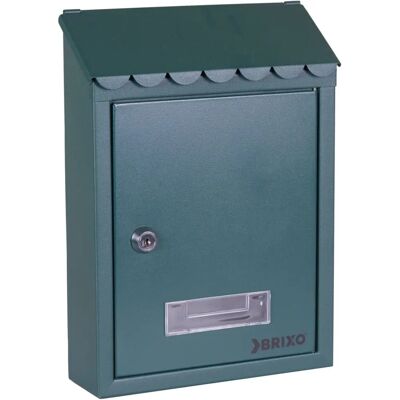 BRIXO Modello 21x7x30 cm - Verde - Cassetta Postale con Tetto BRIXO Modello 21x7x30 cm - Verde - Cassetta Postale con Tetto