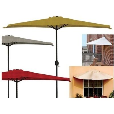 GARDEN DELUXE COLLECTION Parapluie de jardin mural en demi-lune en aluminium - Jaune - Publicité GARDEN DELUXE COLLECTION Parapluie de jardin mural en demi-lune en aluminium - Jaune - Publicité