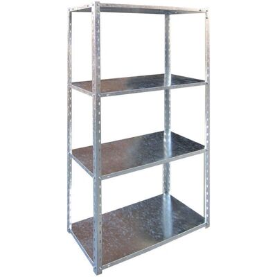 Ripiani in Acciaio Zincato Brixo - 4 Ripiani - 150cm - Resistente Ripiani in Acciaio Zincato Brixo - 4 Ripiani - 150cm - Resistente