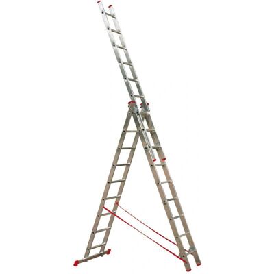 Scala alluminio Salone SRL 3 pezzi 9 gradini 5,30m - Scala estensibile tripla in alluminio Scala alluminio Salone SRL 3 pezzi 9 gradini 5,30m - Scala estensibile tripla in alluminio