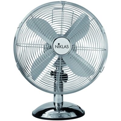 Ventilatore da tavolo Niklas Chrome di Salone SRL - 40cm, 50W, 3 Velocità Ventilatore da tavolo Niklas Chrome di Salone SRL - 40cm, 50W, 3 Velocità