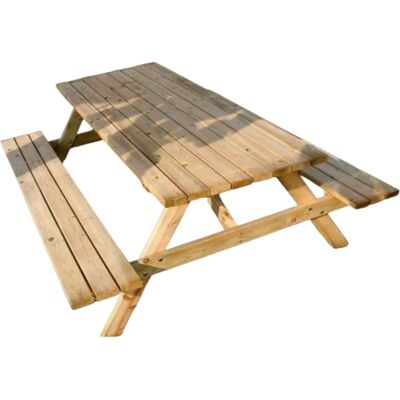 SANS MARQUE - Table de pique-nique avec banc en bois pour jardin - 180x150x70 cm - Publicité SANS MARQUE - Table de pique-nique avec banc en bois pour jardin - 180x150x70 cm - Publicité
