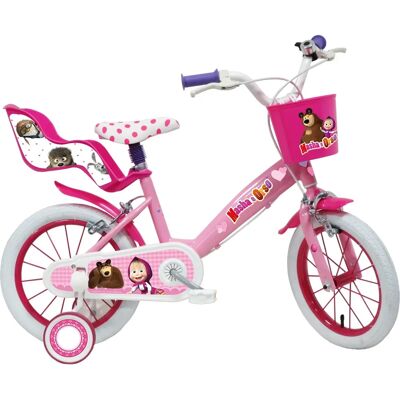 Bicicleta Masha e Orso Rosa - 14 pulgadas, Acero, para niños Bicicleta Masha e Orso Rosa - 14 pulgadas, Acero, para niños