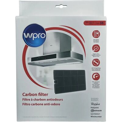 Whirlpool köksfläktfilter - Rektangulärt kolfilter Typ 35 - Svart Whirlpool köksfläktfilter - Rektangulärt kolfilter Typ 35 - Svart