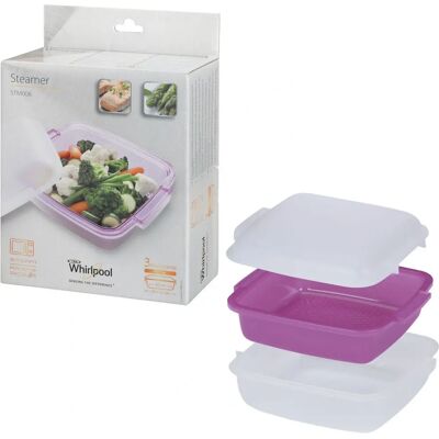 Whirlpool STM008 - Mikrowellen-Dampfgare - 2500 ml - Lila & Weiß Whirlpool STM008 - Mikrowellen-Dampfgare - 2500 ml - Lila & Weiß
