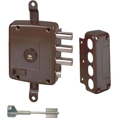Cisa Cerradura Tripla - Cerradura de Acero con Guía de Llave Externa Cisa Cerradura Tripla - Cerradura de Acero con Guía de Llave Externa