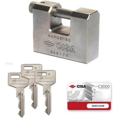 CISA 12855N7500000C3 Stål hængelås - 75 mm - Indbrudssikring CISA 12855N7500000C3 Stål hængelås - 75 mm - Indbrudssikring