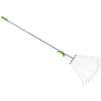 Escoba de jardín VERDEMAX - 15 dientes ajustables - Metal - Mango 120cm Escoba de jardín VERDEMAX - 15 dientes ajustables - Metal - Mango 120cm