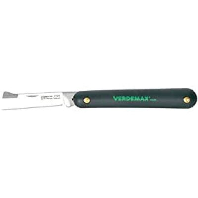 VERDEMAX Cuchillo de Jardín - Mango en ABS negro - Hoja de 69mm - 17cm VERDEMAX Cuchillo de Jardín - Mango en ABS negro - Hoja de 69mm - 17cm