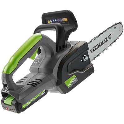 Scie à chaîne Verdemax SE20 - 20V 2Ah, barre 25cm - Publicité Scie à chaîne Verdemax SE20 - 20V 2Ah, barre 25cm - Publicité