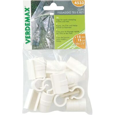 VERDEMAX - V004533 - Ø15mm - PVC - Clips - Publicité VERDEMAX - V004533 - Ø15mm - PVC - Clips - Publicité