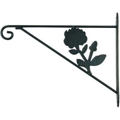 VERDEMAX 5132 - Soporte de Pared con Flor para Cesta - 35cm - Negro VERDEMAX 5132 - Soporte de Pared con Flor para Cesta - 35cm - Negro