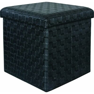 Vestiamo Casa - Pouf contenitore - Nero ecopelle - 38x38 cm - ottoman Vestiamo Casa - Pouf contenitore - Nero ecopelle - 38x38 cm - ottoman