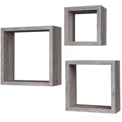 Vestiamo Casa - Cubo - γκρι - σετ 3 - ραφιέρα τοίχου Vestiamo Casa - Cubo - γκρι - σετ 3 - ραφιέρα τοίχου