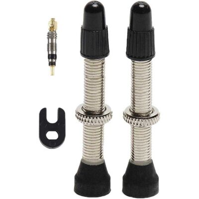 Valves tubeless PNK pour vélos - 45mm - Set de 2 - Publicité Valves tubeless PNK pour vélos - 45mm - Set de 2 - Publicité