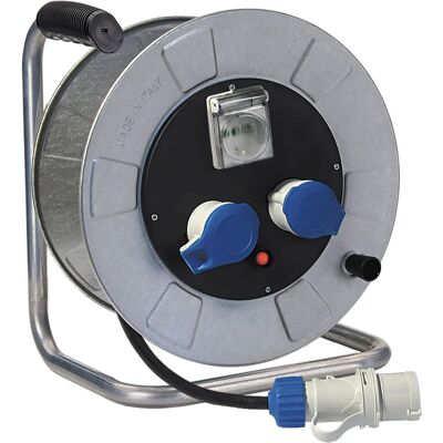 Fanton 30m Industrielles Kabeltrommel - 3x2,5, IP44, Metall Fanton 30m Industrielles Kabeltrommel - 3x2,5, IP44, Metall