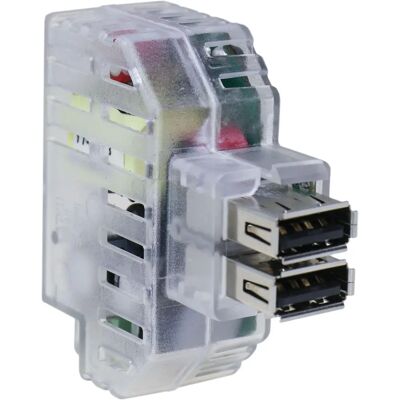 FANTON - Chargeur USB - Compact, Transparent, 2 USB 2,4A - Publicité FANTON - Chargeur USB - Compact, Transparent, 2 USB 2,4A - Publicité