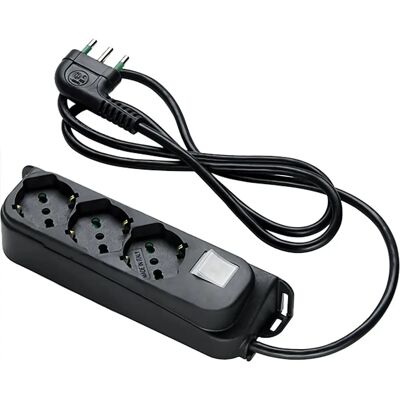 FANTON Przedłużacz zasilania - 3 gniazdka, 1,5 m, Czarny - Power Extension Cord FANTON Przedłużacz zasilania - 3 gniazdka, 1,5 m, Czarny - Power Extension Cord
