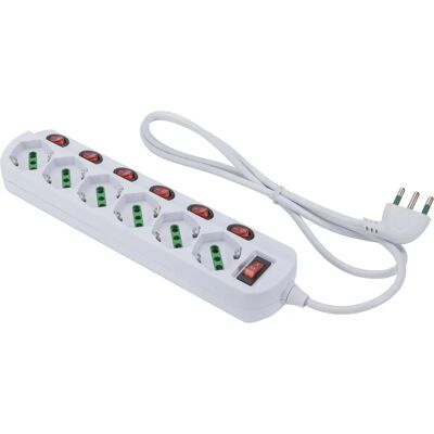 FANTON - 47438 - 1.2 m - 6 prese CA - multipresa FANTON - 47438 - 1.2 m - 6 prese CA - multipresa