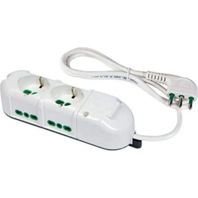 Fanton Steckdosenleiste - 2 Bypass-Steckdosen, 4 seitliche italienische Steckdosen - 1,5 m Kabel Fanton Steckdosenleiste - 2 Bypass-Steckdosen, 4 seitliche italienische Steckdosen - 1,5 m Kabel