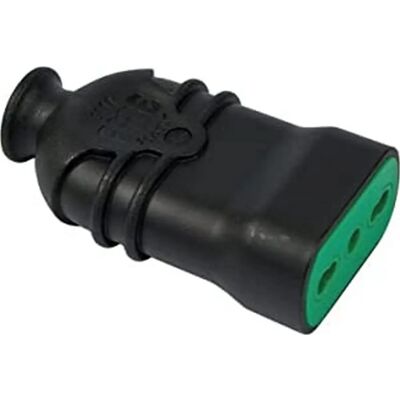 Toma de corriente Bricoman - 2P+T 16A, Goma Negra, IP44 Toma de corriente Bricoman - 2P+T 16A, Goma Negra, IP44