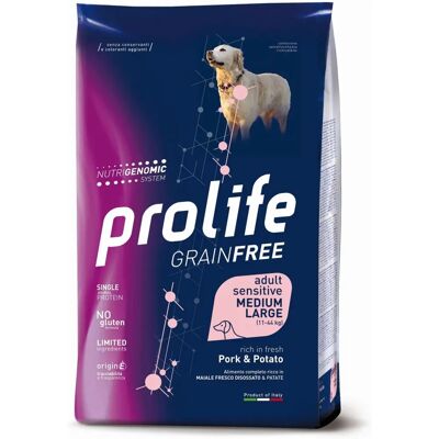Cibo per cani senza cereali Prolife - Maiale e Patata - 10 Kg Cibo per cani senza cereali Prolife - Maiale e Patata - 10 Kg