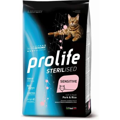 PROLIFE Crocchette per Gatti Sterilizzati - Maiale & Riso 400g PROLIFE Crocchette per Gatti Sterilizzati - Maiale & Riso 400g