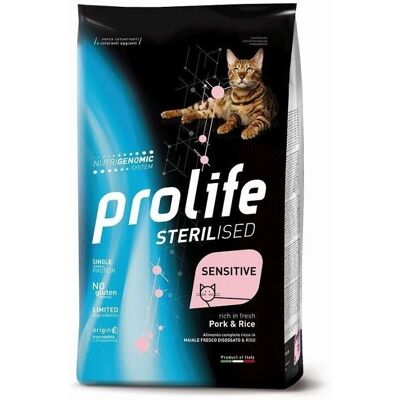 Prolife Cibo per Gatti Sterilizzati Maiale Riso Prolife Cibo per Gatti Sterilizzati Maiale Riso