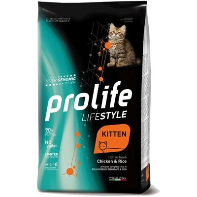Prolife Cibo Gatto Gattino Pollo Riso - 1,5kg - Cibo Completo Prolife Cibo Gatto Gattino Pollo Riso - 1,5kg - Cibo Completo