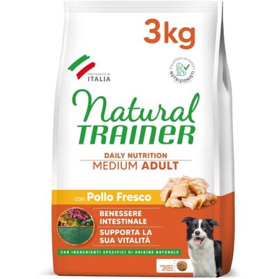 Trainer Natural Adult Medium met verse Kip, Rijst, Cichorei & Spirulina - Hondenvoer Trainer Natural Adult Medium met verse Kip, Rijst, Cichorei & Spirulina - Hondenvoer